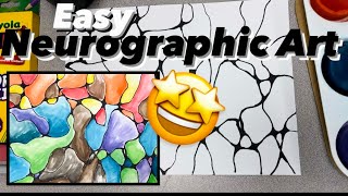 Neurographic Art Tutorial for Kids  EASY Art Project step by step art painting mrschuettesart [upl. by Garrard609]