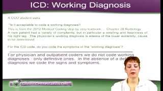 ICD 9 Coding Guidelines — Acceptable to Code an ICD 9 Working Diagnoses [upl. by Berlauda935]