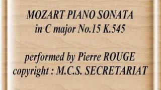 MOZART PIANO SONATA in C major No15 K545 [upl. by Yvonner]