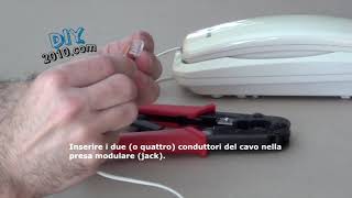 Come installare un jack telefonico RJ11  Come crimpare un cavetto telefonico RJ11  Connettore RJ11 [upl. by Trudey]