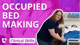 Occupied Bed Making Clinical Nursing Skills  LevelUpRN​ [upl. by Desdee]