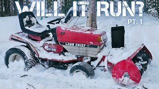 Abandoned amp Forgotten Lawn Chief Tractor with Snow Blower WILL IT RUN pt1 [upl. by Cassil]