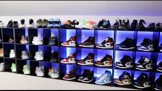 MAKE YOUR OWN SNEAKER DISPLAY  CUBE ORGANIZER LED STRIPS [upl. by Kcirreg]