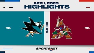 NHL Highlights  Sharks vs Coyotes  April 1 2023 [upl. by Carolan961]