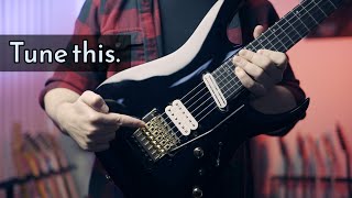 How to Tune an IbanezFloyd Rose Floating Tremolo Bridge [upl. by Anaitsirhc]