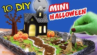 10 DIY MINIATURE HALLOWEEN  HAUNTED HOUSE  ZEN GARDEN  aPasos Crafts DIY [upl. by Ahsema123]