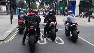 SUPERBIKES in London 2024YamahaHondaKawasakiDucati [upl. by Ahtamat423]