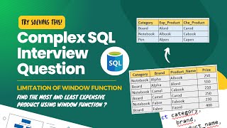 Complex SQL Interview Question  Data Analyst Interview Question  Limitation of WINDOW Function [upl. by Brinna]