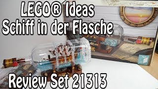 LEGO Schiff in der Flasche Ideas Set 21313 Ship in a Bottle Review deutsch [upl. by Sykes]