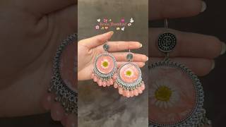 Resin jhumka✨rose preserved earringsdiy earrings trending viral shorts easyearings diy [upl. by Zul783]