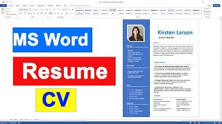 How to make Resume CV in MS Word [upl. by Valera652]