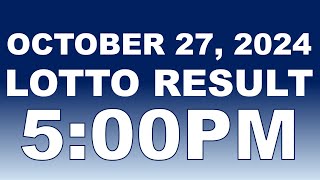 lotto result today 5pm October 27 2024  2d ez2 3d swertres 6d 649 658 pcso [upl. by Ifill]