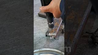 way to make drilling in steel easier diy tutorial fabrication youtube youtubeshorts shorts s [upl. by Essirehs]