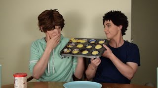 Haikyuu IwaOi Blindfolded Baking Challenge Part 1 [upl. by Ramsey852]