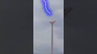 Wind Turbine Destroyed by Lightning Stroke shorts shortvideo viral [upl. by Tucker959]