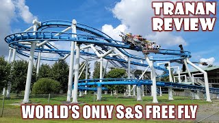 Tranan Review Skara Sommarland OneofaKind Roller Coaster  Worlds Only SampS Free Fly [upl. by Ecirahc]