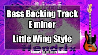 Bass Backing Track E minor  Em  Little Wing Style Jimi Hendrix Classic Rock  NO BASS [upl. by Rehpotsirahc]