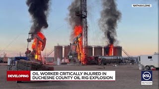 Oil rig explosion sends one worker to the hospital [upl. by Ahsemrac]