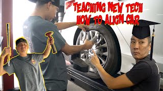 TEACHING NEW TECH HOW TO ALIGN CAR FIRST TIME [upl. by Kwon480]