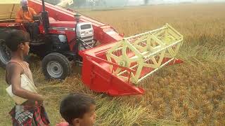 Mini Harvester Machine on MF 9500 58HP [upl. by Valeta]