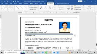 HOW TO CREATE RESUME IN MSWORD 2016 in Easy Way [upl. by Nodanrb364]