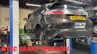 MTEC BRAKE UPGRADE ON MY HONDA CIVIC FN2 TYPE R [upl. by Arvind]