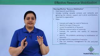 Class 11th – Effective Resource Mobilization  Entrepreneurship  Tutorials Point [upl. by Lakym]