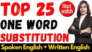 Top 25 OneWord substitution  One Word Substitution in English  One Word Substitution for SSC CGL [upl. by Terrie]