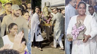 Salman Khan Ganpati Visarjan Video 2024 Arpita Khan Aayush Sharma Alizeh Agnihotri [upl. by Chil]