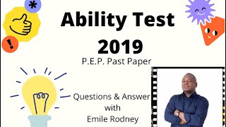 Ability Test 2019 Past Paper PEP [upl. by Mackie]