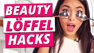 Perfekter Lidstrich mit dem Löffel  3 BEAUTY HACKS im TEST l Shanti Tan Make Up Mythbusters [upl. by Kwei]