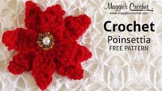 Poinsettia Free Crochet Pattern  Right Handed [upl. by Alix968]