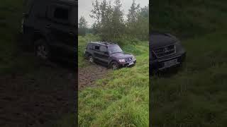 Pajero v60 stuck in the mud way MBTRAC rescue team needed cow farmlife offroad mitsubishi [upl. by Emmerich]