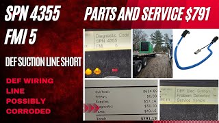 Freightliner Cascadia SPN 4355 FMI 5 DEF SUCTION LINE [upl. by Jodoin]