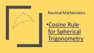 Cosine rule for spherical triangles [upl. by Htabazile198]