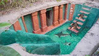 Million Dollars Skills Building Luxury Underground Swimming Pool Underground House [upl. by Idnak354]