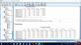 SPSS 7 Descriptive Statistics  Mean Range Standard Deviation Skewness Kurtosis [upl. by Hoj]