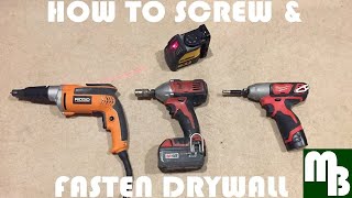 How to Fasten amp Screw Drywall  What is the best way Save time amp money Quick amp easy method [upl. by Raina713]