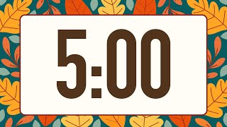 5 Minute Fun Fall Leaves Timer Warm Harp Alarm at End No Music [upl. by Sadick]