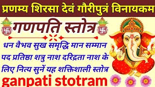 ganpati stotraगणपति स्तोत्र Pranamya shirasa devam benefitspranamya shirsa devam sanskrit lyrics [upl. by Onitnelav63]