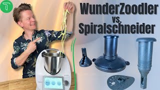 Thermomix Zubehör Test Gemüsenudeln mit dem WunderZoodler und dem Mixcover Spiralschneider [upl. by Anan]