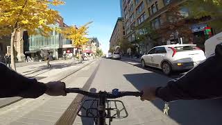 Coasting down Maisonneuve and St Catherine Street on the freewheel Single Speed [upl. by Opalina]