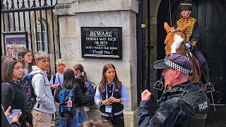 ITALIAN TEACHER GETS SCHOOLED BY POLICE AFTER STUDENTS ARE DISRESPECTFUL at Horse Guards [upl. by Edward]