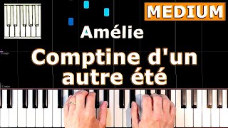 Comptine dun autre été  Amélie  Piano Tutorial Easy [upl. by Aketal]