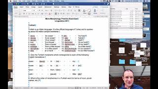 Linguistics 201  Intro Linguistics  Morphology Practice Exercises  Turkish [upl. by Liggett117]