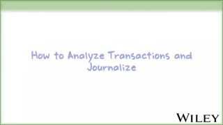 How to Analyze Transactions and Journalize [upl. by Eerej149]