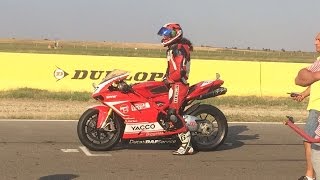 RoSBK  CNIR etapa 5  2016  Start  DUCATI 1098  Chain broke in lap 3 [upl. by Suzette]