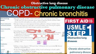 Obstructive lung disease COPD Chronic bronchitis in HindiUrdu by first aid for USMLE step 1 [upl. by O'Connell]