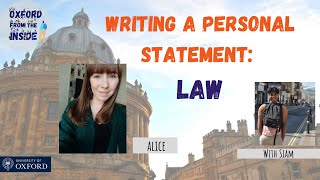 Oxford from the Inside 126 Writing a Personal Statement Law [upl. by Ttreve277]