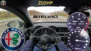 Alfa Romeo Stelvio Q4  210HP  TOP SPEED on german Autobahn [upl. by Dinsmore709]